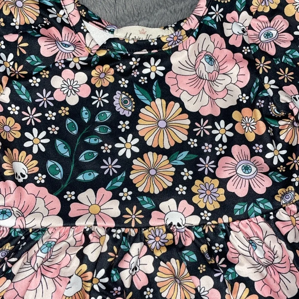 Marie Nicole Quirky Skull Floral Dress